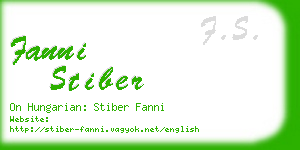fanni stiber business card